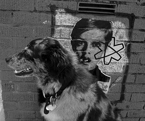 black and white photograph Twiggy and Pepper in New Orleans